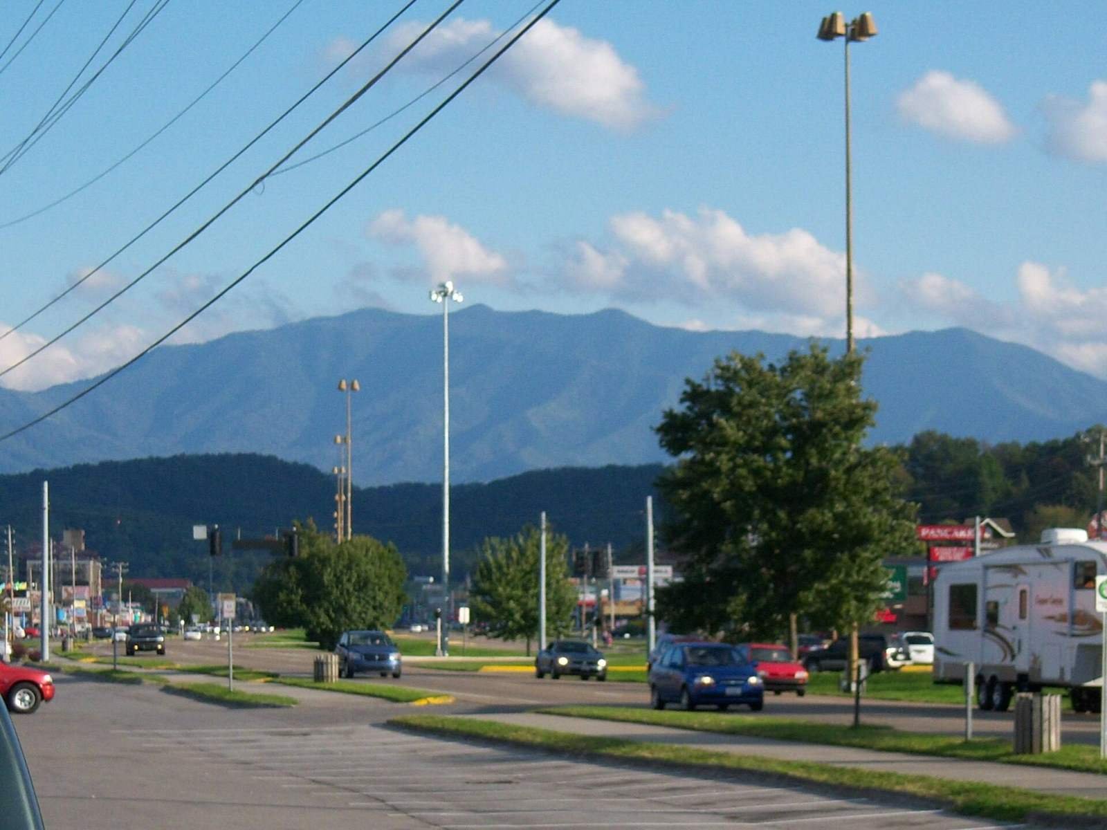 Pigeon Forge with Mount Le Conte