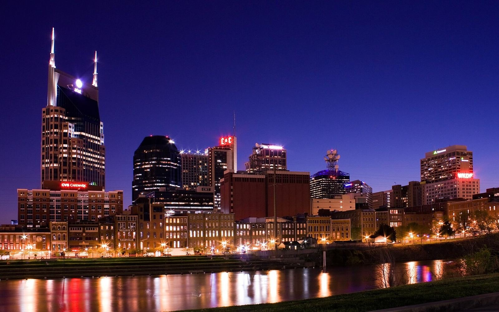 Nashville skyline over the Cumberland River