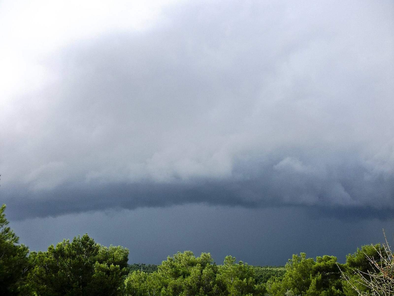 Storm shelf cloud